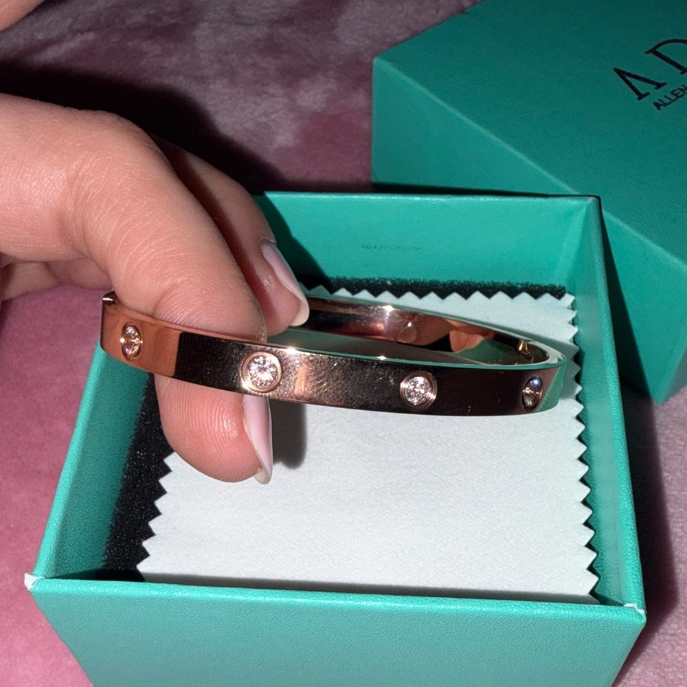AD Allen & Danmi 18k Rose Gold Plated Love Bangle NWT - Picture 4 of 10